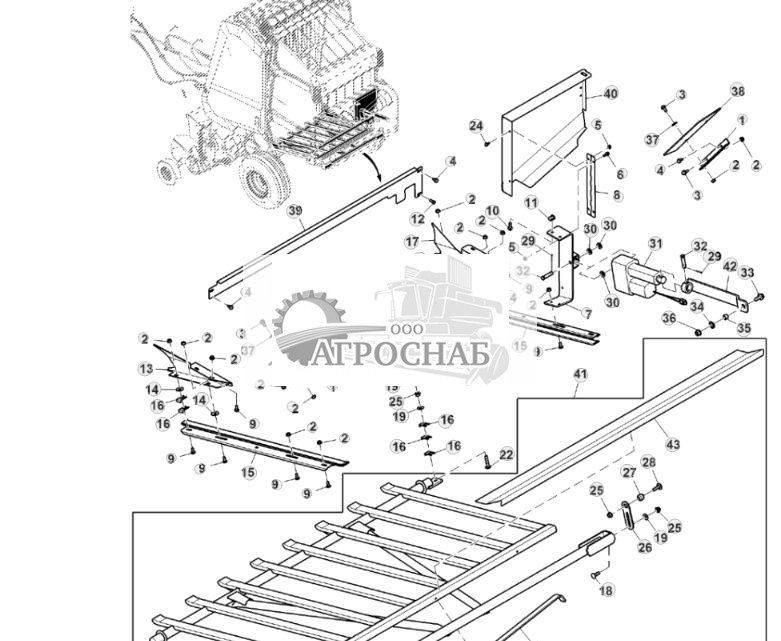 Направляющая нижней заслонки системы поверхностной обвязки и опора поддона для сетки - ST899260 109.jpg